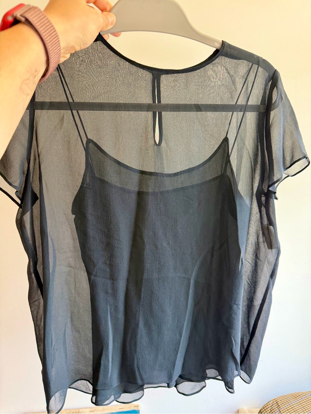 Sheer Black Layered Tank & Top Set - Women’s Intimates